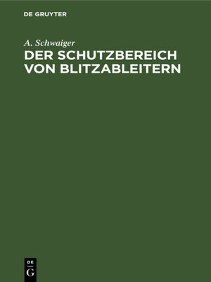 cover image of Der Schutzbereich von Blitzableitern